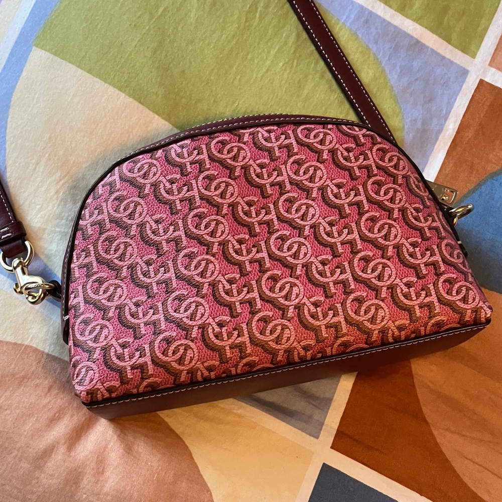 Coach Pink and Burgundy Patterned Madi Crossbody Bag🩷❤️